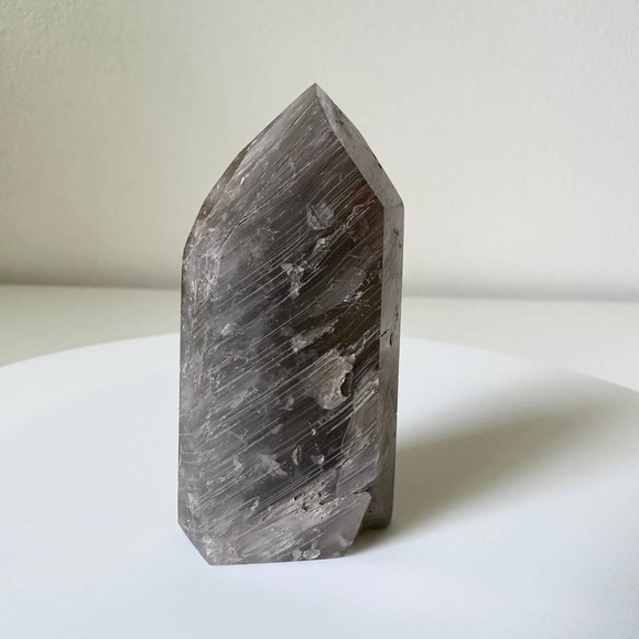 Gray Amphibole Quartz Tower Angel Phantom Crystal Natural High Quality - Picture 3 of 6